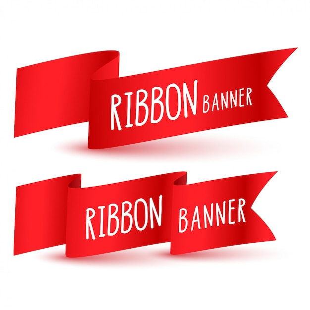 Red ribbon flag set