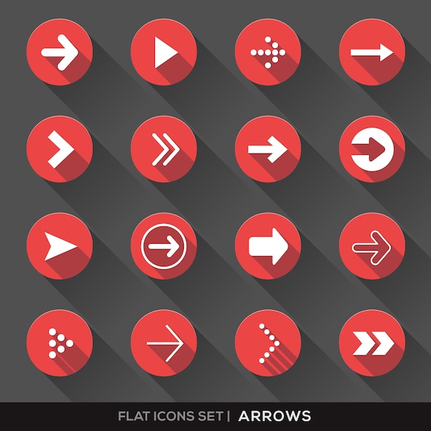 Free Vector red round icons with arrows