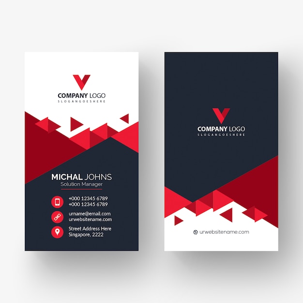 Red shape visit card