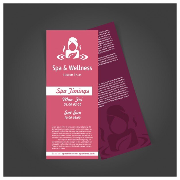 Red spa brochure template