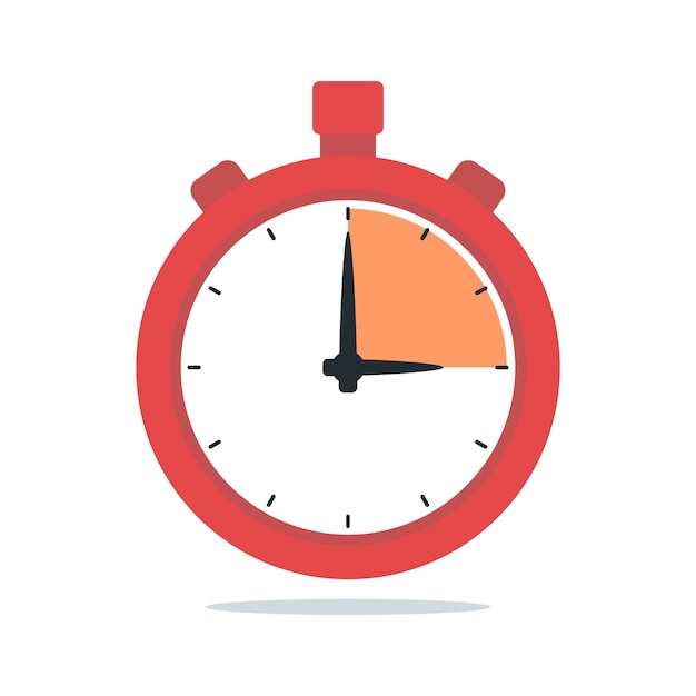 Free Vector red stopwatch flat style