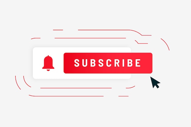 Free Vector red subscribe button stand out with eye catching subscription icon vector