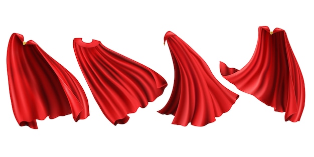 Red superhero cloaks set