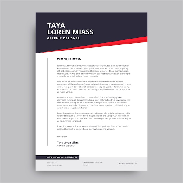 Red taya graphic designer cover letter