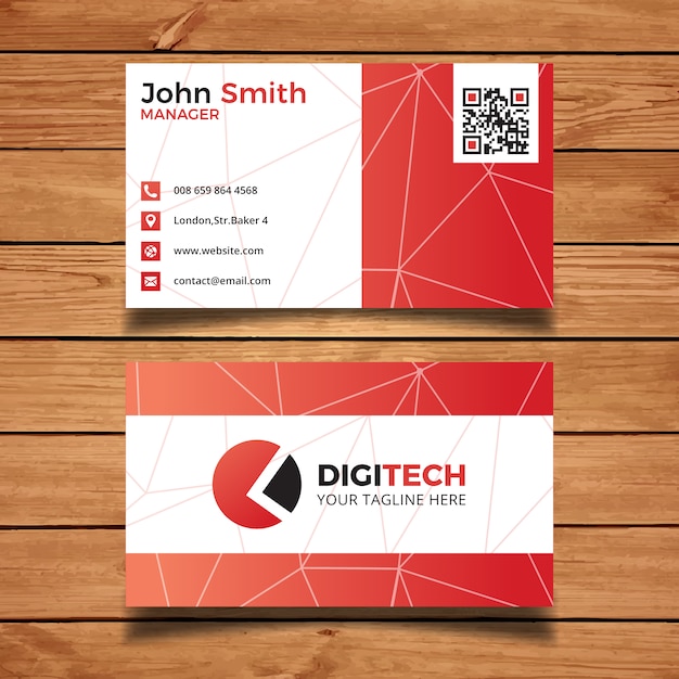 Red technology business card