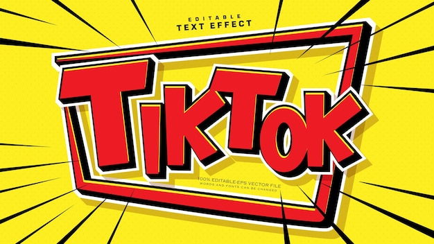 Red Tik Tok text Style Effect