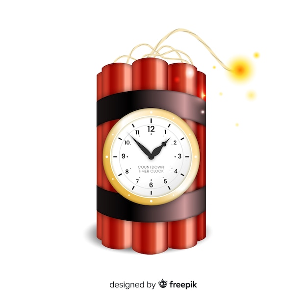 Free Vector red time bomb realistic design