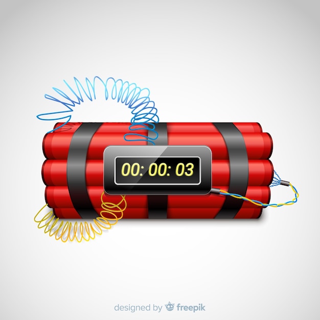 Free Vector red time bomb realistic style