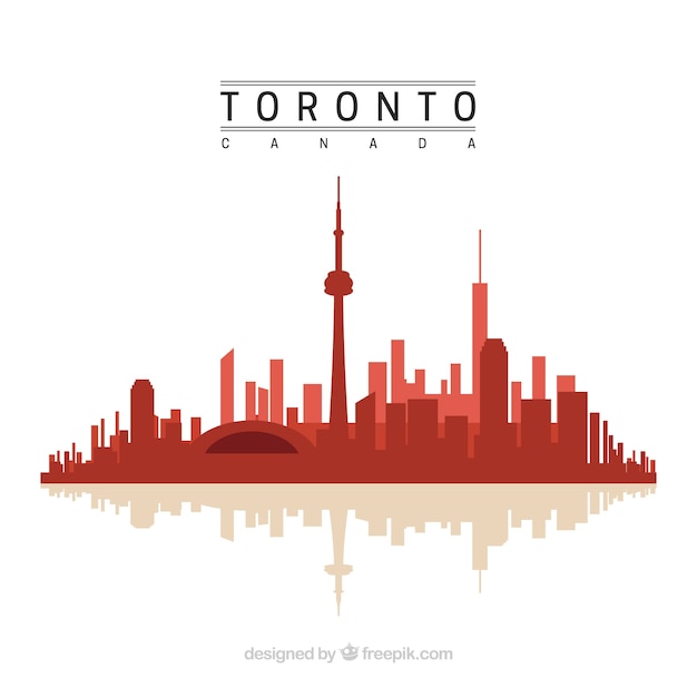 Free vector red toronto skyline