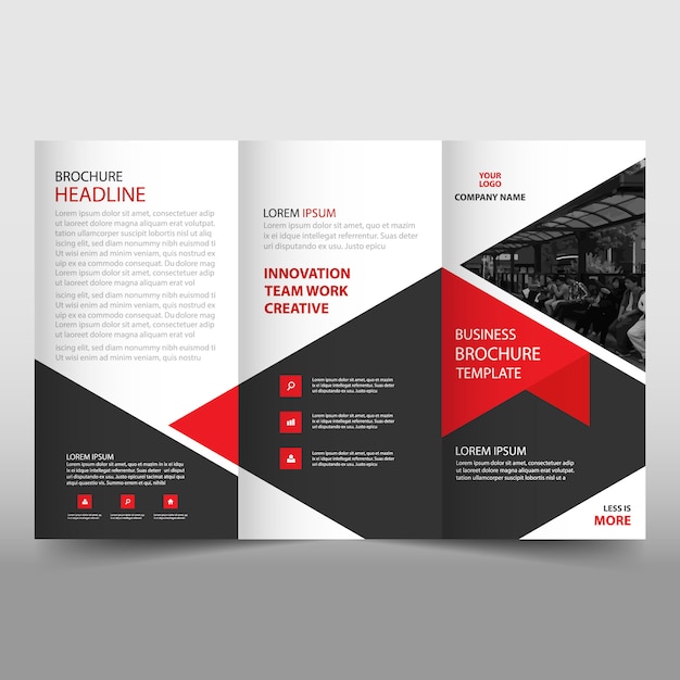 Red trifold leaflet template