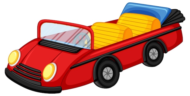 Free Vector red vintage convertible car in cartoon style