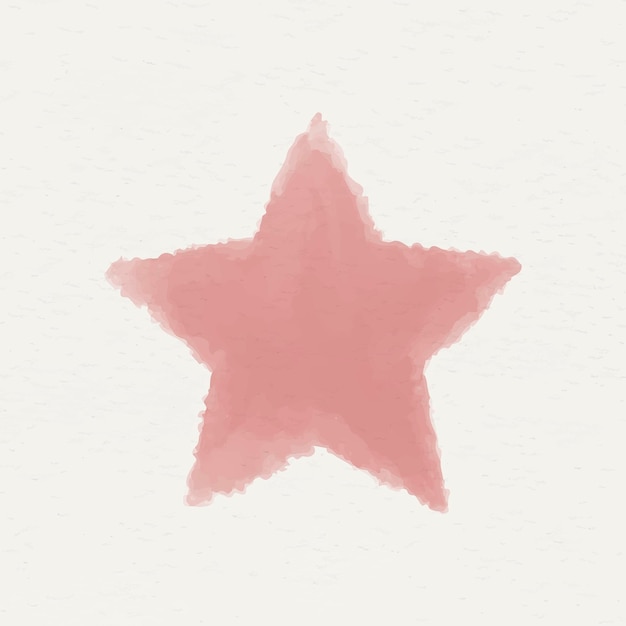 Red watercolor star geometric shape