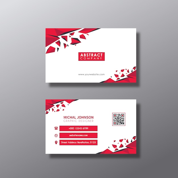 Red and white business card design