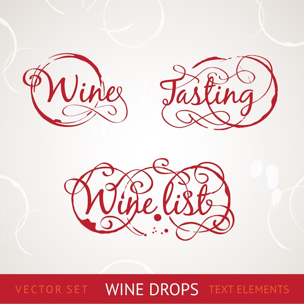 Free Vector red wine text.