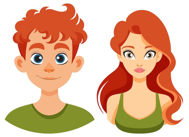 Free Vector redhaired cartoon characters