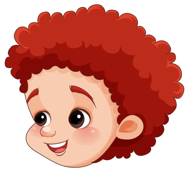 Free vector redhaired cute boy face vector