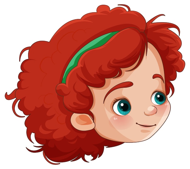 Free vector redhaired cute girl face vector