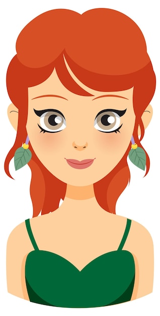 Free Vector redhaired fairy portrait illustration