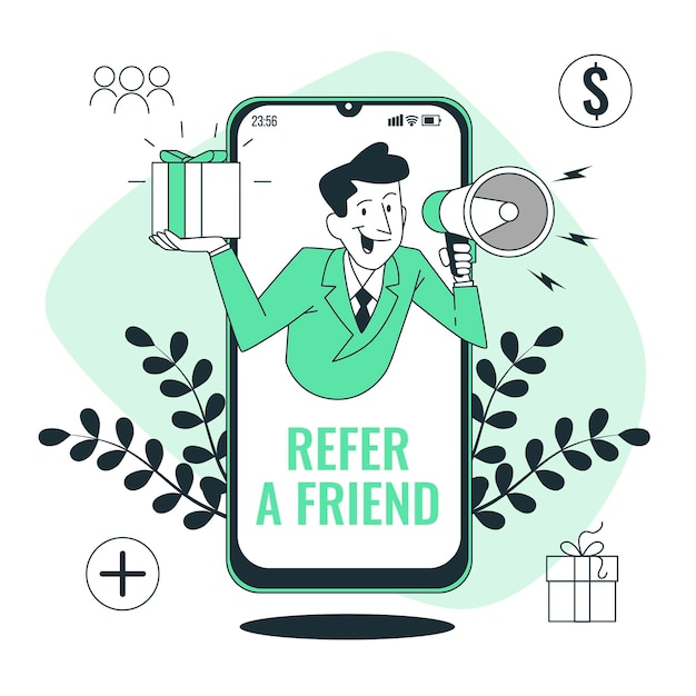 Refer a friend concept illustration