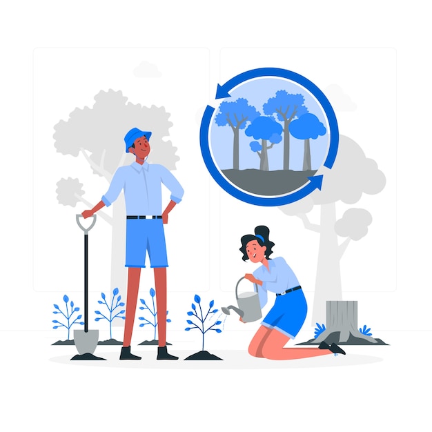 Reforestation concept illustration