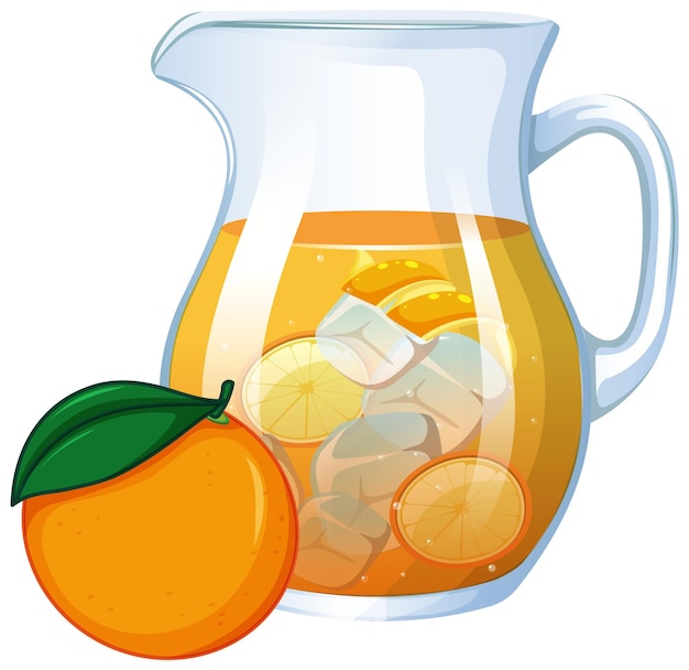 Free Vector refreshing citrus juice pitcher illustration