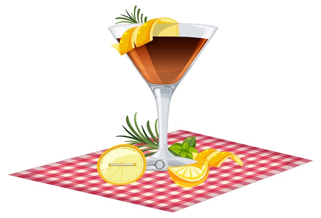 Free Vector refreshing cocktail with lemon garnish