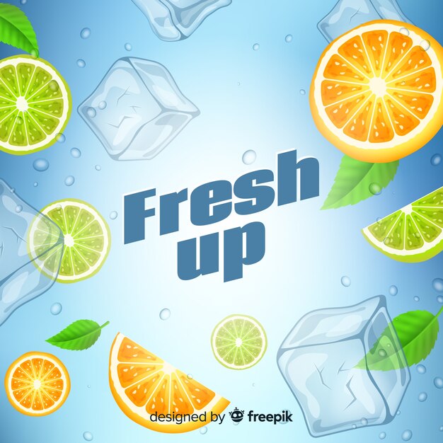 Refreshing ice cube background