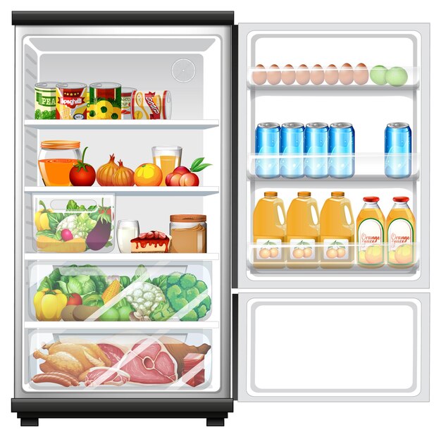 Refrigerator with lots of food