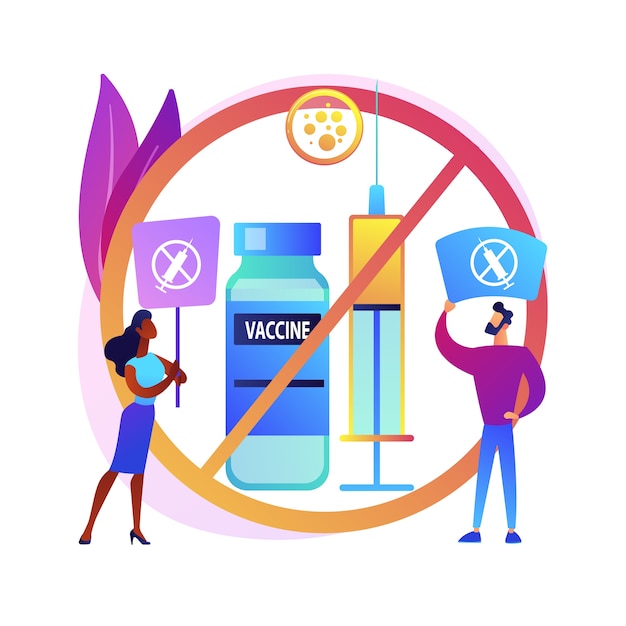 Free Vector refusal of vaccination abstract concept  illustration. vaccine injection refusal risk, application, mandatory immunization, vaccination hesitancy, reasons to refuse abstract metaphor.