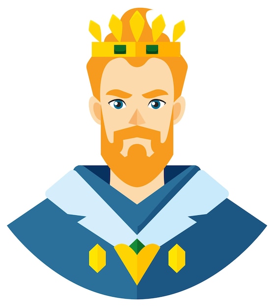 Free vector regal king with golden crown