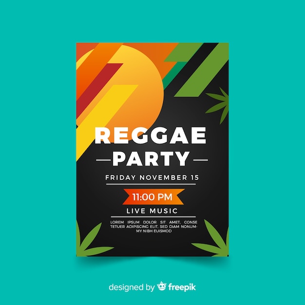 Free Vector reggae party banner