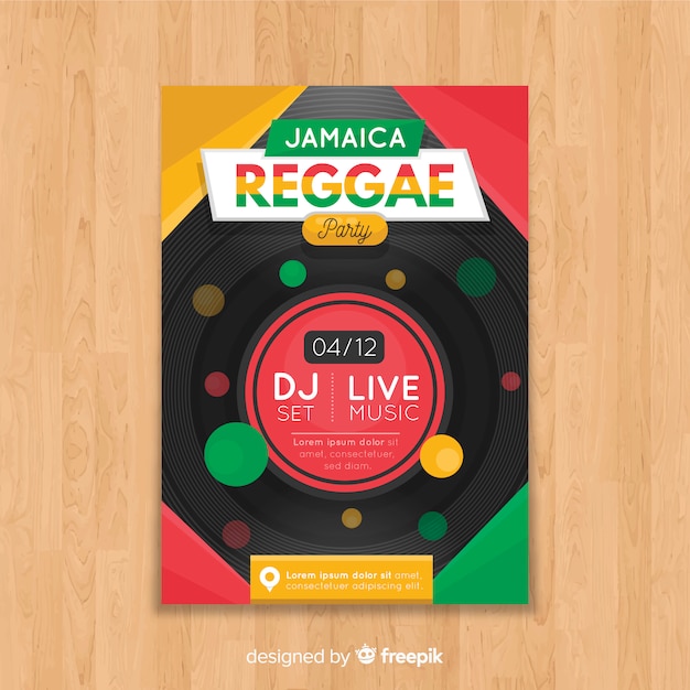 Free Vector reggae party flyer