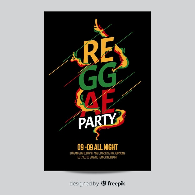 Free Vector reggae party flyer