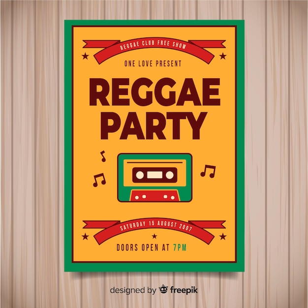 Free Vector reggae party flyer