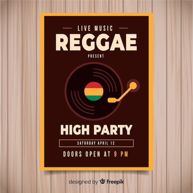 Free Vector reggae party flyer