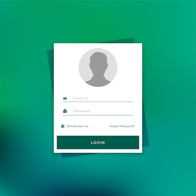 Free vector registration login checkbox template with easy user interface