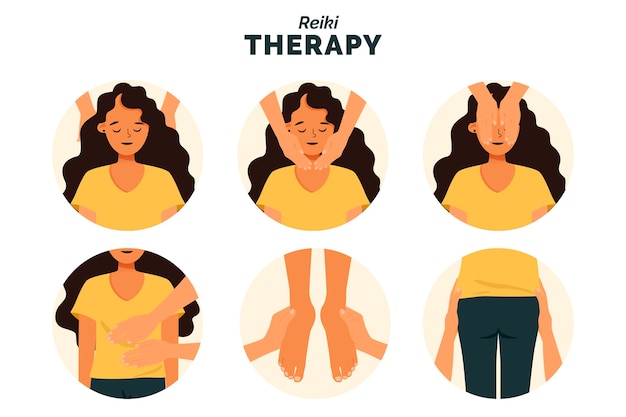 Free Vector reiki therapy illustration concept