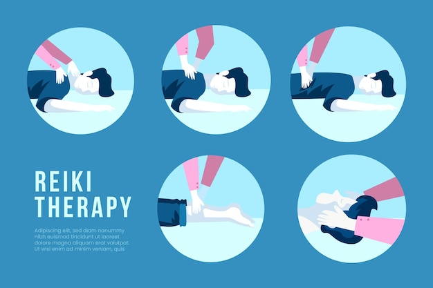 Free Vector reiki therapy template style