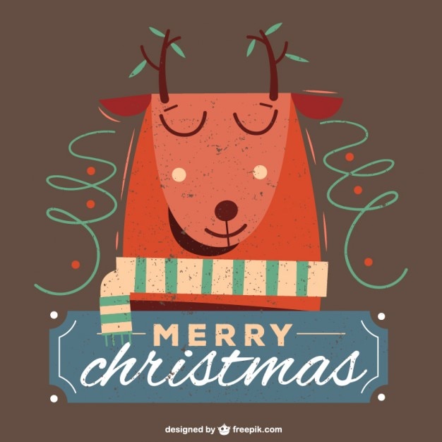 Free Vector reindeer christmas card