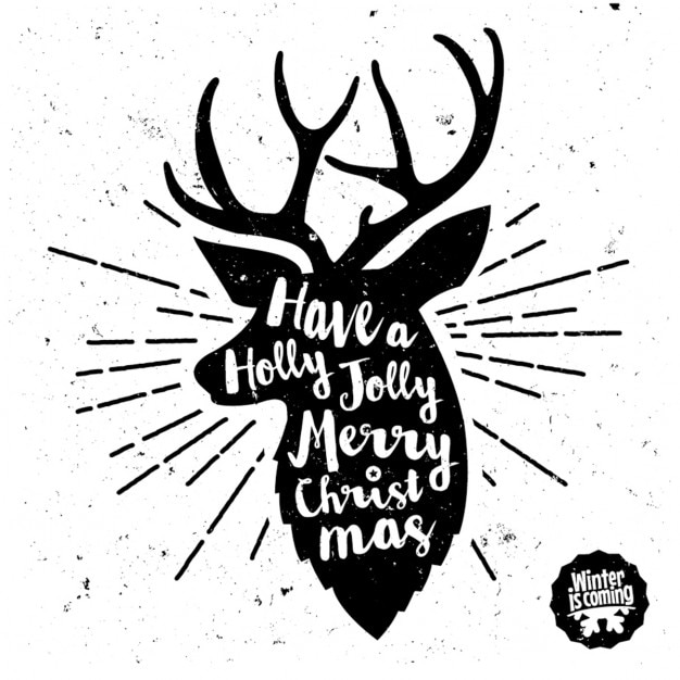 Free Vector reindeer with lettering