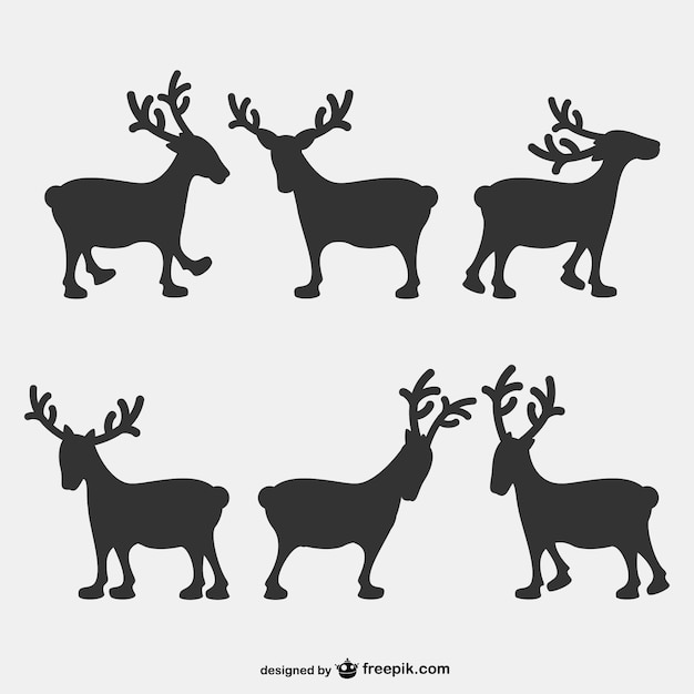 Reindeers silhouettes pack