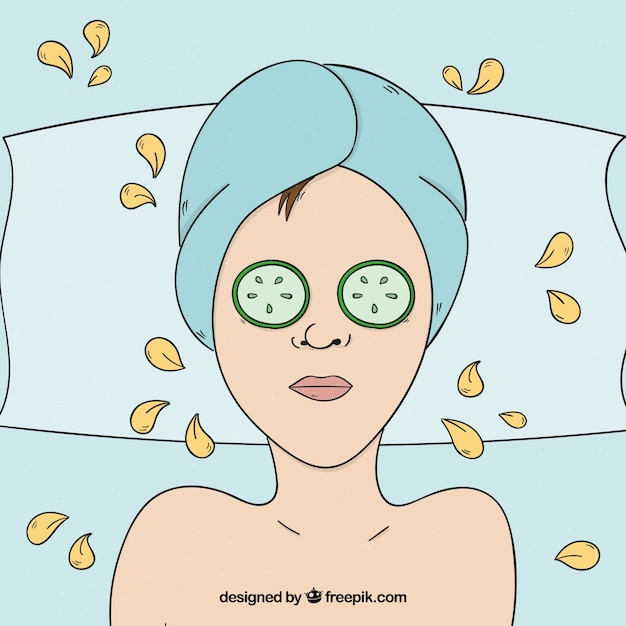 Free Vector relaxed woman in a spa