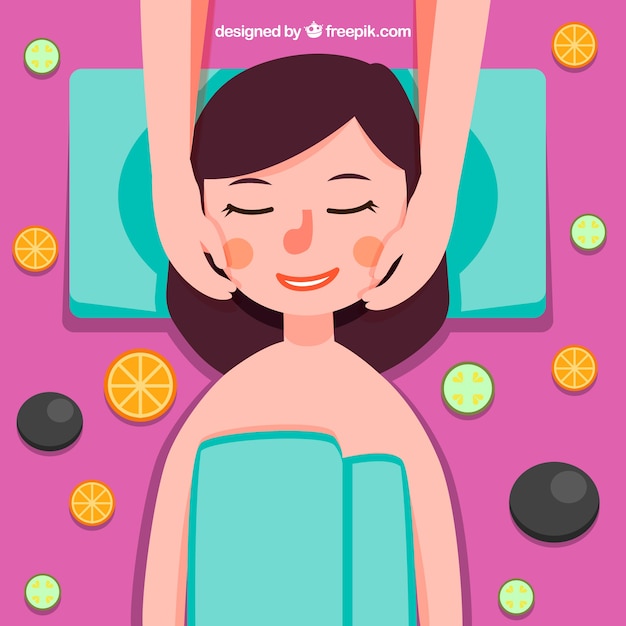 Free Vector relaxed woman in a spa