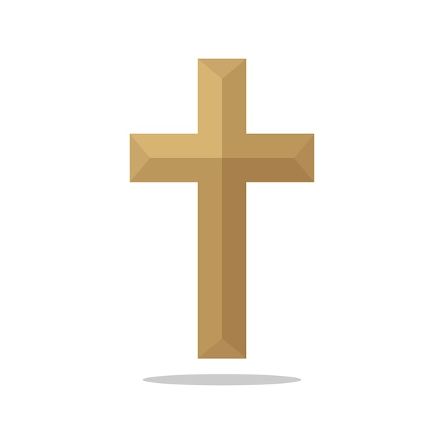 Religious Cross 3D Flat Style