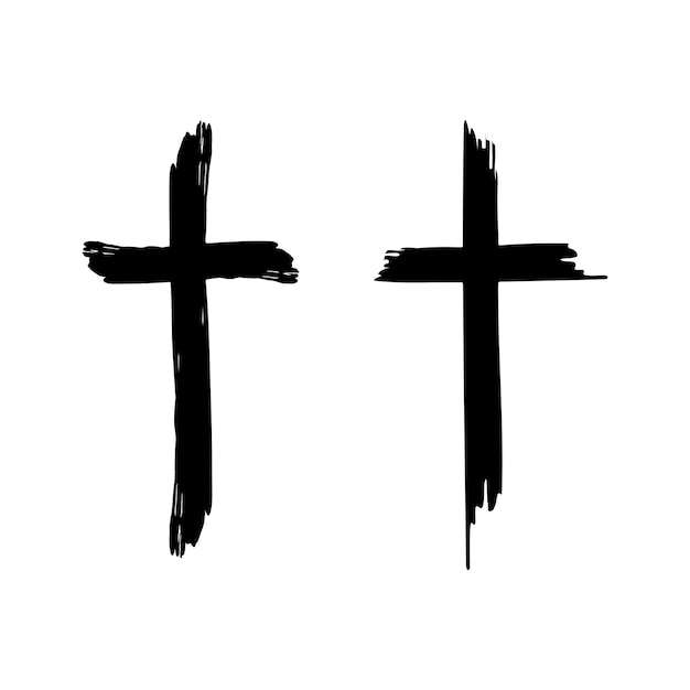 Free vector religious cross brush stroke