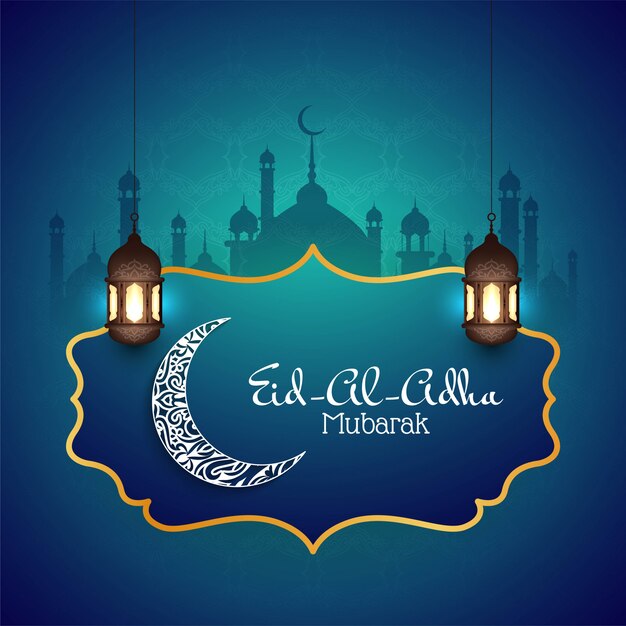 Religious Eid Al Adha mubarak decorative background