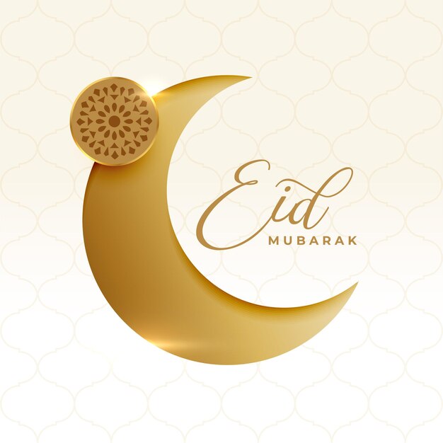 Religious eid mubarak festival crescent moon card design