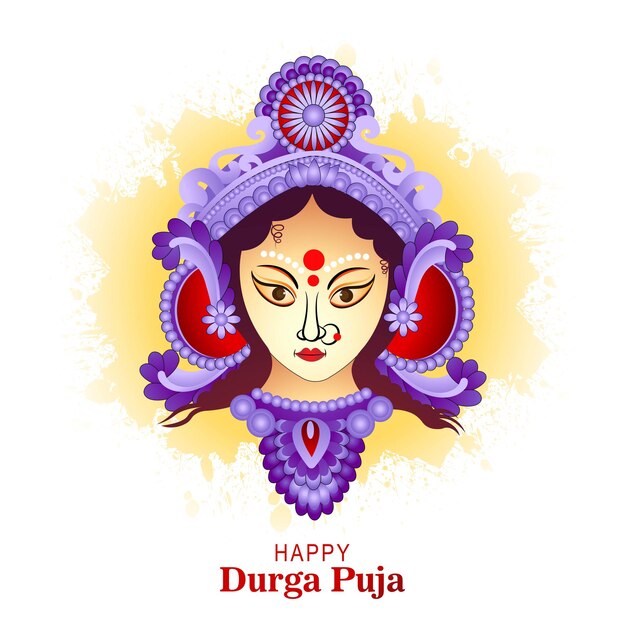 Religious happy durga puja card festival decorative illustration design