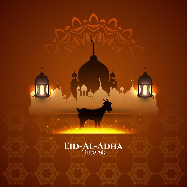 Religious holy Eid Al Adha mubarak festival celebration background vector