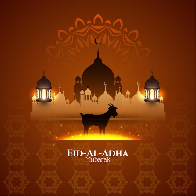 Religious holy Eid Al Adha mubarak festival celebration background vector